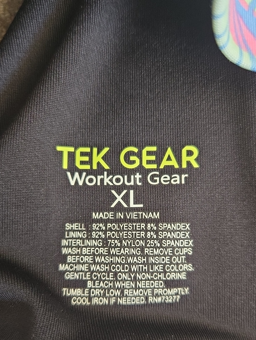 NWT TEK GEAR V Neck Racerback Tropical Print Sports Bra XL - Picture 6 of 6